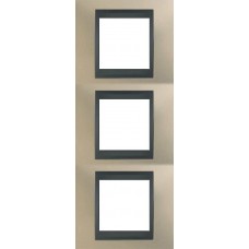 Рамка тримісна Unica Top. Колір Титановий/Графіт MGU66.006V.295