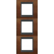 Рамка 3-местная Unica Top. Цвет Черешня/Графит MGU66.006V.2M2