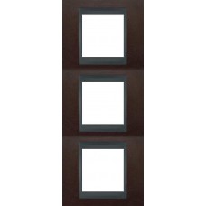 Рамка трехместная Unica Top. Цвет Табак/Графит MGU66.006V.2M4