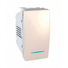 Выключатель одноклавишный кнопочный с индикационной подсветкой Unica 10А MGU3.106.25N