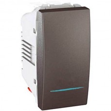 Выключатель одноклавишный кнопочный с индикационной подсветкой Unica 10А MGU3.106.12N