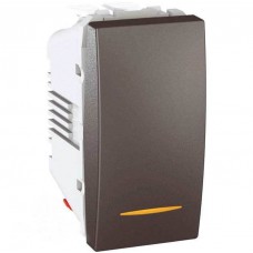 Выключатель одноклавишный двухполюсный с контрольной подсветкой 16А серия Unica MGU3.162.12S