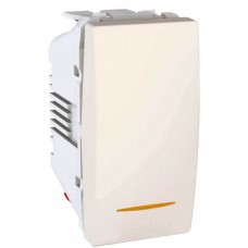 Выключатель одноклавишный двухполюсный с контрольной подсветкой 16А серия Unica MGU3.162.25S