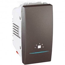 Выключатель одноклавишный кнопочный с индикационной подсветкой, символ `свет` Unica 10А MGU3.106.12LN