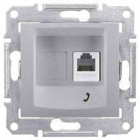 ⚡SDN4101160 Телефонная розетка RJ11 Sedna. Цвет Алюминий