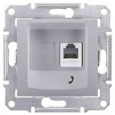 SDN4101160 Телефонна розетка RJ11 Sedna. Колір Алюміній