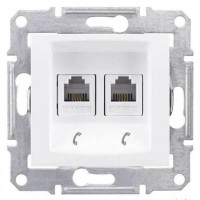 ⚡SDN4201121 Телефонная розетка двойная RJ11 Sedna. Цвет Белый