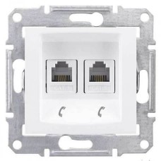 SDN4201121 Телефонна розетка подвійна RJ11 Sedna. Колір Білий