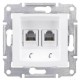 SDN4201121 Телефонна розетка подвійна RJ11 Sedna. Колір Білий
