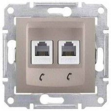 SDN4201168 Телефонная розетка двойная RJ11 Sedna. Цвет Титан