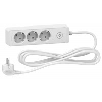 ⚡Удлинитель на 3 розетки с заземлением 3м Unica New белый (ST9433W)