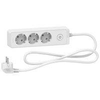 ⚡Удлинитель на 3 розетки с заземлением 1.5м Unica New белый (ST9431W)