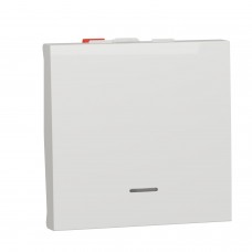 ⚡Переключатель одноклавишный с нейтралью 10А 2 модуля Unica New белый (NU320318S)