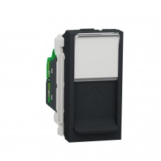 ⚡Розетка компьютерная RJ45, категории 6 STP, 1 модуль Unica New антрацит (NU341654)