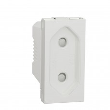 Розетка без з/к, зі шторками 16А гвинтовий зажим 1 модуль Unica New біла (NU303118)