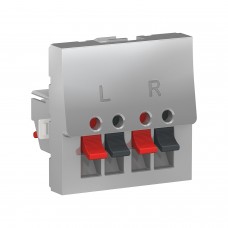 Аудиорозетка 2 модуля Unica New алюминий (NU348630)