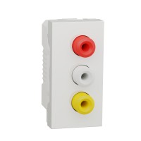 ⚡Розетка 3 RCA 1 модуль Unica New белая (NU343118)