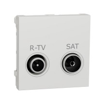 ⚡Розетка R-TV SAT terminal 2 модулі Unica New біла (NU345518) ⚡Розетка R-TV SAT terminal 2 модулі Unica New біла (NU345518)