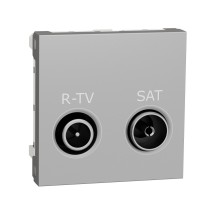 ⚡Розетка R-TV SAT terminal 2 модуля Unica New алюминий (NU345530) ⚡Розетка R-TV SAT terminal 2 модуля Unica New алюминий (NU345530)