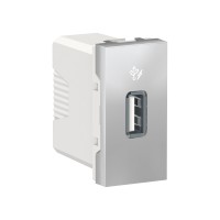 ⚡Розетка USB 1 модуль Unica New алюміній (NU342830)