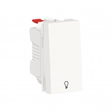 ⚡Вимикач одноклавішний кнопковий з символом світло 10А 1 модуль Unica New білий (NU310618L)