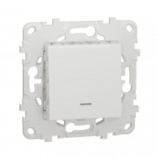 ⚡Выключатель одноклавишный с подсветкой сх.1а, 10А Unica New белый (NU520118N)