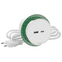 ⚡Блок розеток в стол, USB тип А + тип С, Unica System белый (INS44008)