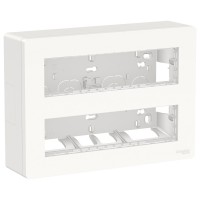 ⚡Блок unica system+ открытой установки 2х4 антибактериальная белая (NU121820)
