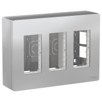 ⚡Блок unica system+ открытой установки 3х2 алюминий (NU123430)