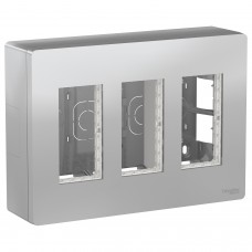 ⚡Блок unica system+ відкрита вставка 3х2 алюміній (NU123430)