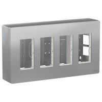 ⚡Блок unica system+ открытой установки 4х2 алюминий (NU124430)