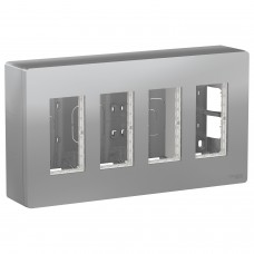 ⚡Блок unica system+ відкрита вставка 4х2 алюміній (NU124430)