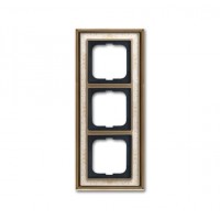 Установочная рамка 3 поста  "Династия" ABB латунь античная/белая роспись (1723-846-500)
