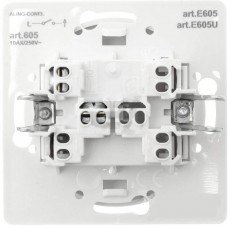 Вимикач одноклавішний Aling Conel серії EON. Колір "Білий" (E605.0)