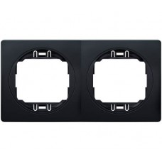 Рамка двойная горизонтальная Aling Conel EON мягко-черная с черной вставкой (E6701.E1E)