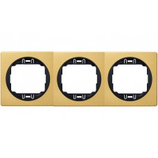 Рамка тройная горизонтальная Aling Conel EON золотая с черной вставкой (E6703.GE)
