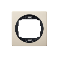 Рамка одинарная Aling Conel серии EON.  "Кремовый" с черной вставкой (E6801.9E)