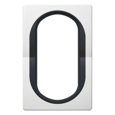 Рамка под двойную розетку E604 Aling Conel серии EON белая с черной вставкой (E6805.0E)