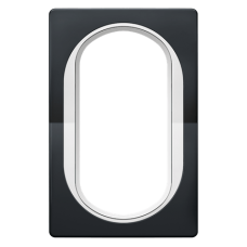 Рамка под двойную розетку E604 Aling Conel серии EON.  "Мягкий черный" с белой вставкой (E6805.E10)