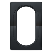 Рамка под двойную розетку E604 Aling Conel серии EON.  "Мягкий черный" с черной вставкой (E6805.E1E)