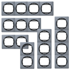 Тройная горизонтальная рамка Aling Conel EON "античное серебро" с черной вставкой (E6703.S1E)