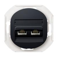 Розетка компьютерная двойная RJ45 кат. 5E UTP Aling Conel EON цвет чёрный (E614.E1)