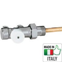 Кран радіаторний горизонтальний нижнього підключення Caleffi 3/4” HВ відтинаючий вентиль