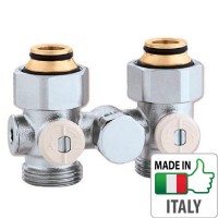 Кран радиаторный H-образный угловой со сливом Caleffi 3/4`x3/4” НН регулирующие вентили