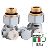 Кран радіаторний H-подібний кутовий зі зливом Caleffi 1/2`x3/4” НН регулюючі вентилі