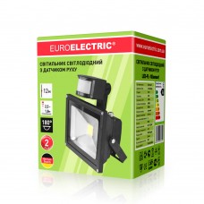 Уличный LED-прожектор Euroelectric с датчиком движения COB (10Вт, 6500K)