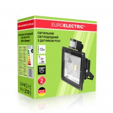 Уличный LED-прожектор Euroelectric с датчиком движения COB (20Вт, 6500K) Уличный LED-прожектор Euroelectric с датчиком движения COB (20Вт, 6500K)