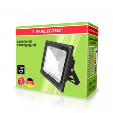 Уличный LED-прожектор Euroelectric COB 50Вт, 6500K (черный) Уличный LED-прожектор Euroelectric COB 50Вт, 6500K (черный)