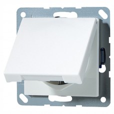 Розетка з заземленням та захисною кришкою Jung ECO profi (EP421KL). Колір: Слонова кістка