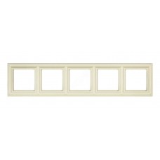 Рамка п'ятимісна Jung ECO profi Design. Колір: Слонова кістка